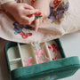 All I Wish For Velvet Cherry Jewellery Box + Beaded Set (Bottle Green)